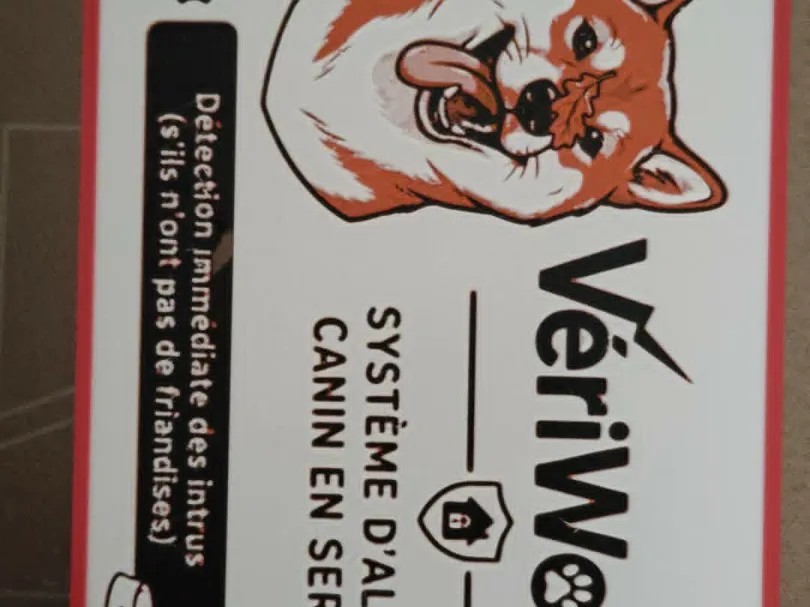Shiba inu humoristique pancarte alarme hueforge