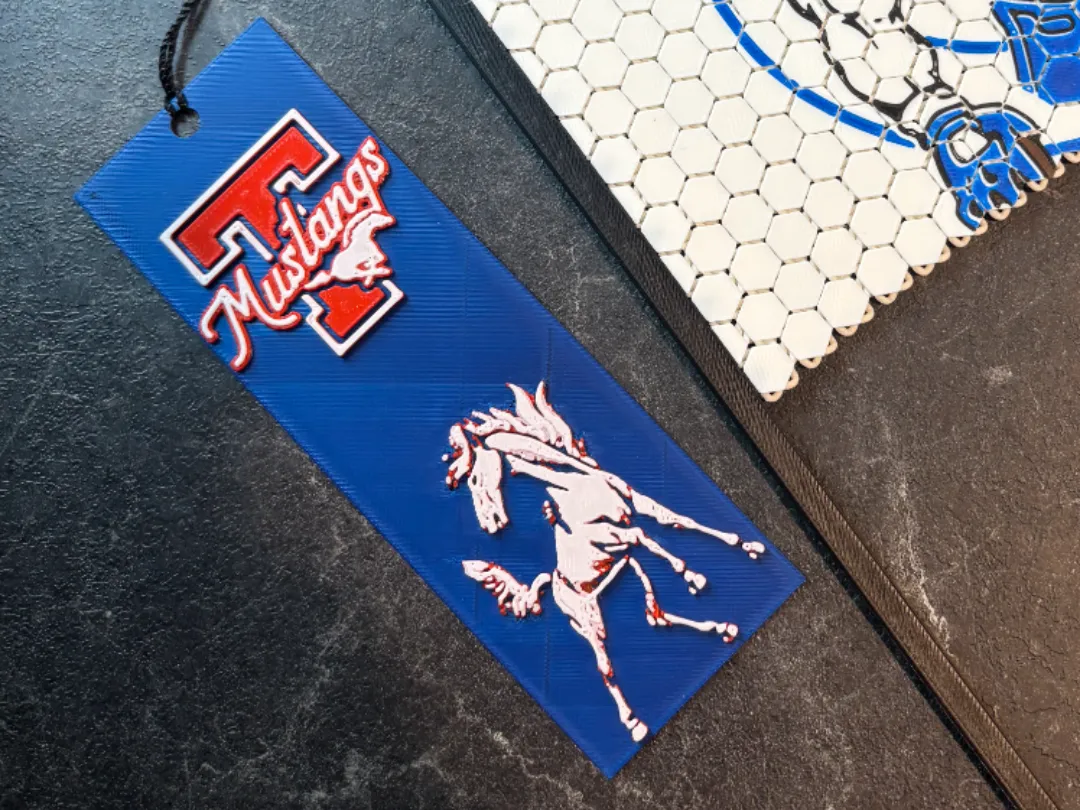 Tuslaw Mustang Bookmark Hueforge