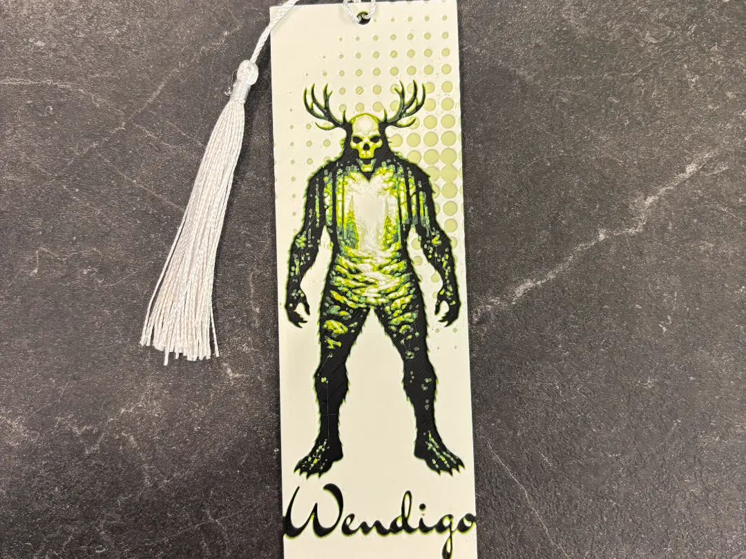 Wendigo Cryptid Geometric Bookmark Hueforge