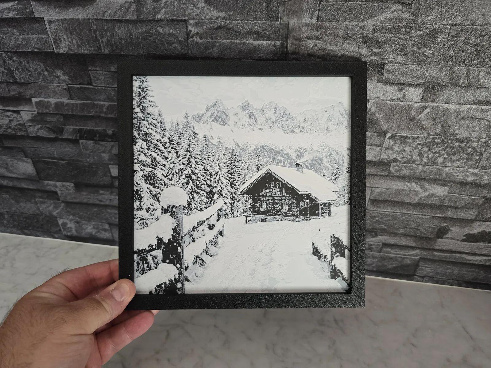 Hueforge Snow Winter Mountain
