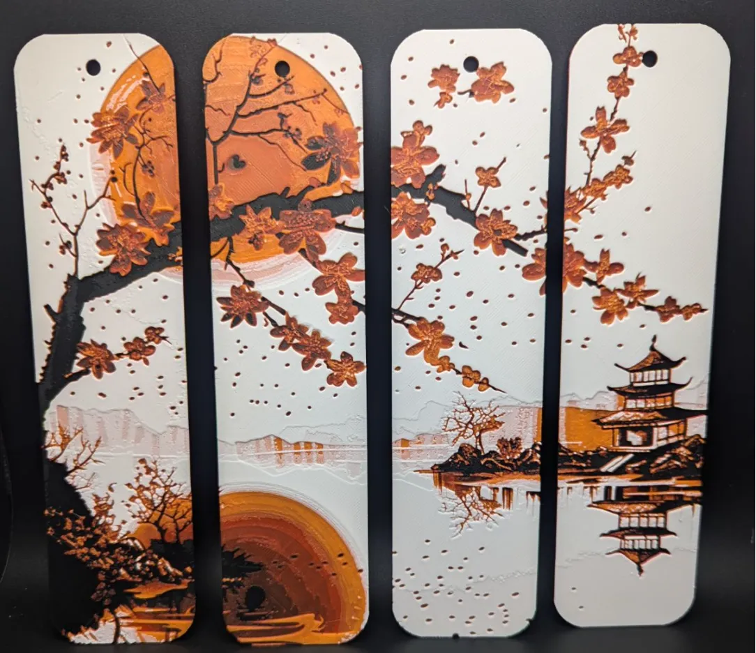 Tranquility Hueforge bookmarks set
