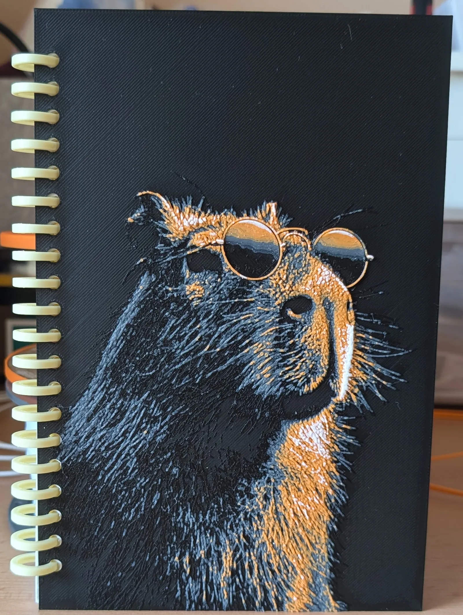 Capybara in sunglasses notebook cover