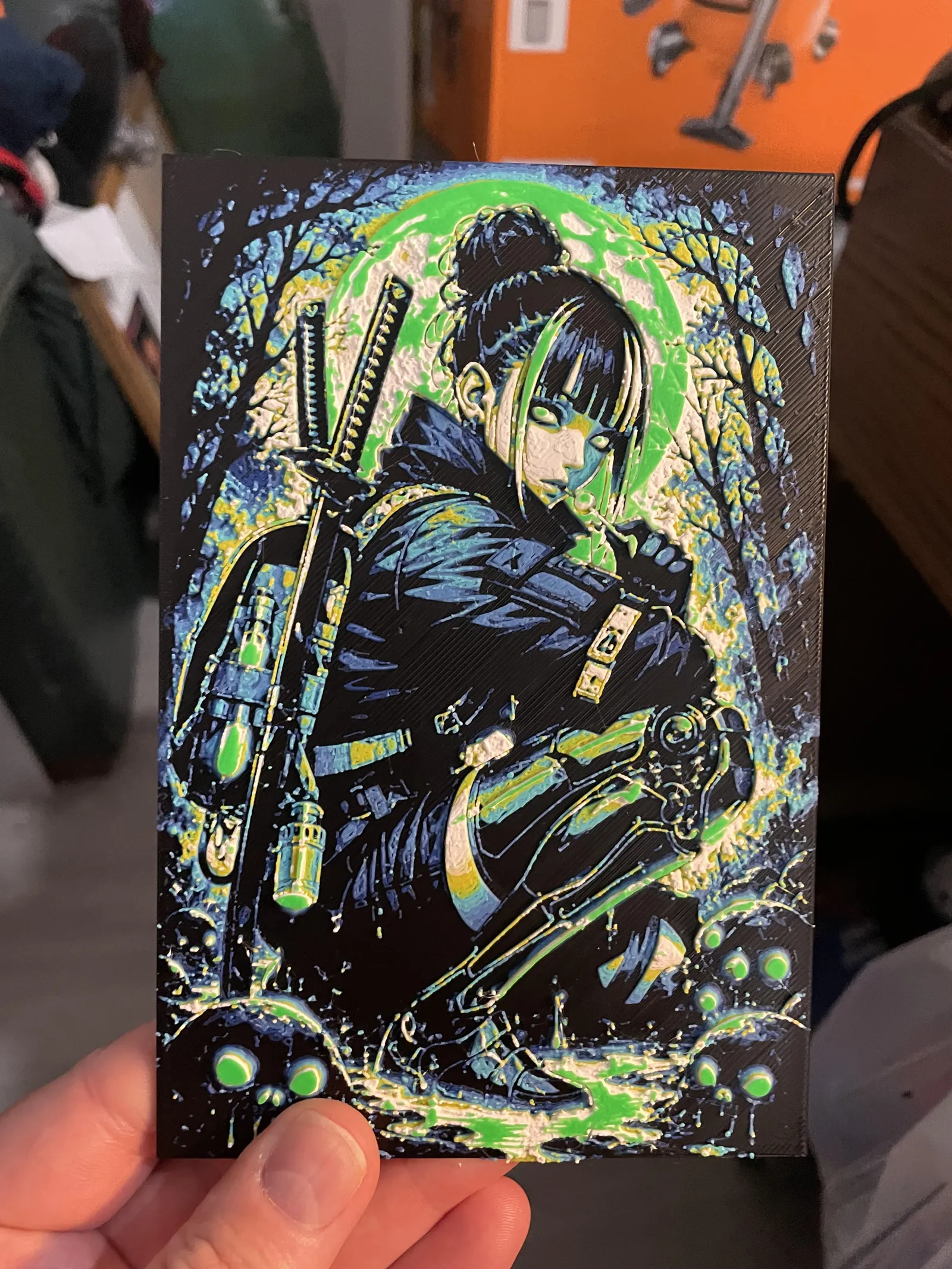Cyborg Samurai Woman ALT Version Green Hueforge