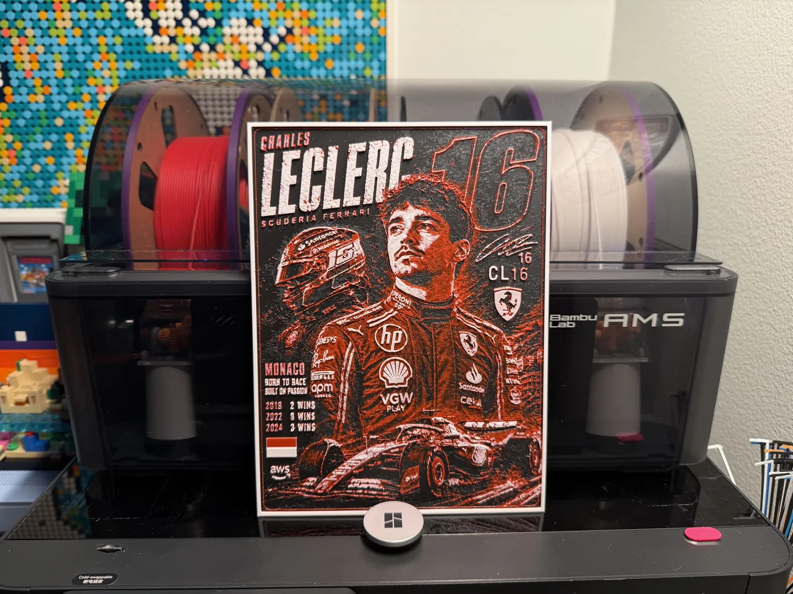 Charles Leclerc Ferrari Driver Card HueForge
