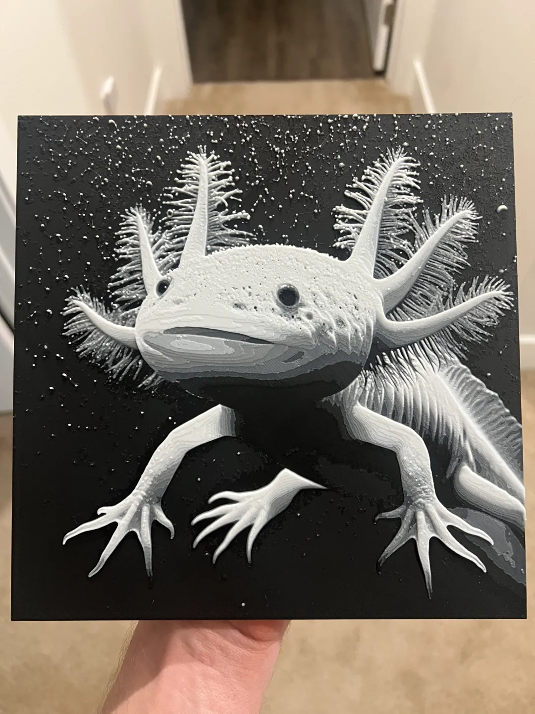Axolotl Salamander Art Hueforge