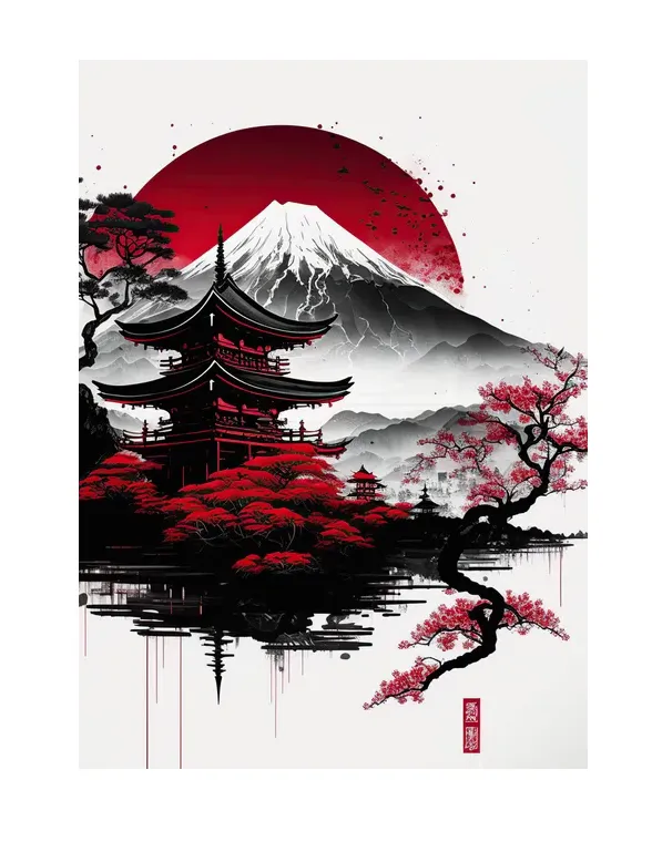 Japanese Nature Landscape Hueforge