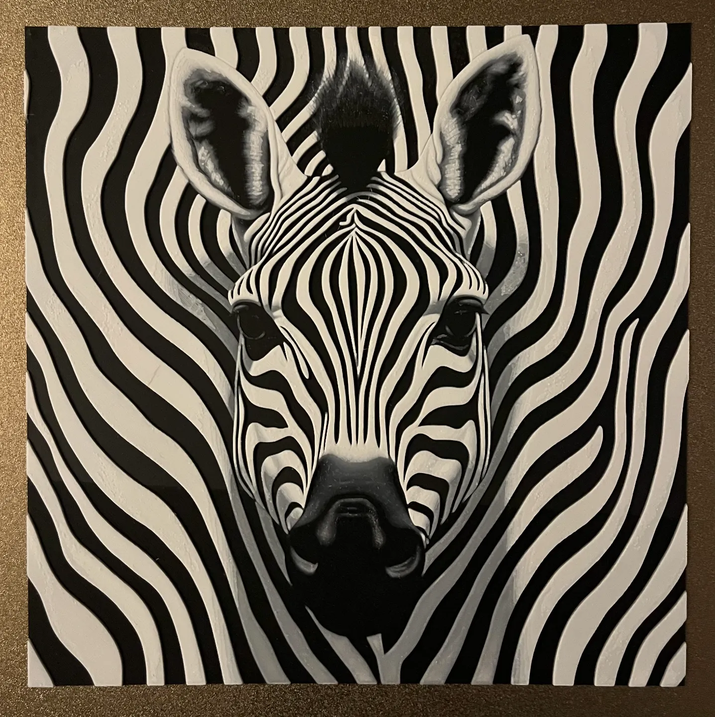 Op-Art Zebra Portrait (Filament Painting)