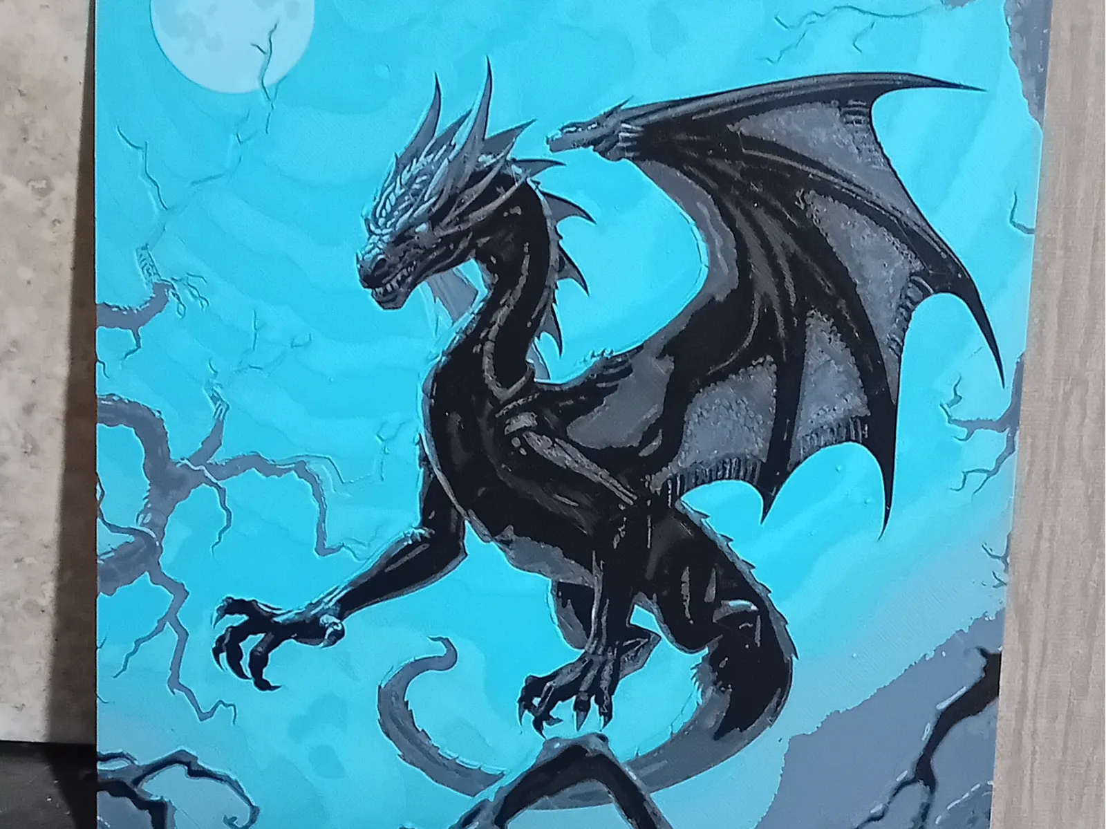 Black dragon hue forge-Dragon hueforge-dragon art