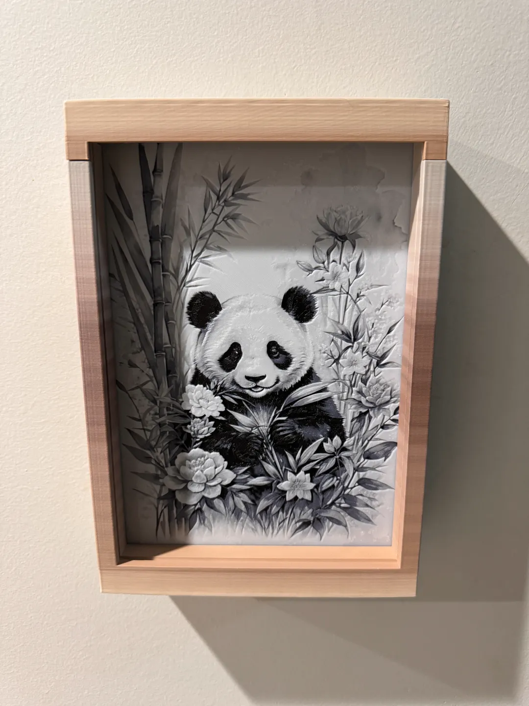 Panda (Black and White) - HueForge Print