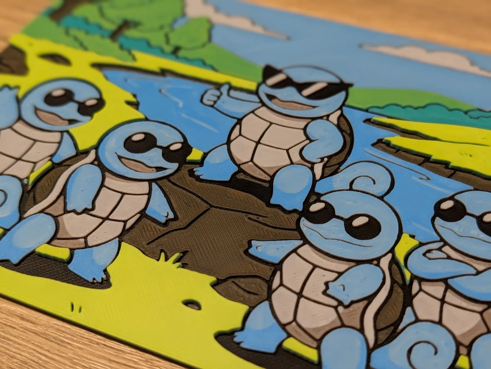 Squirtle Squad Hueforge & Frame