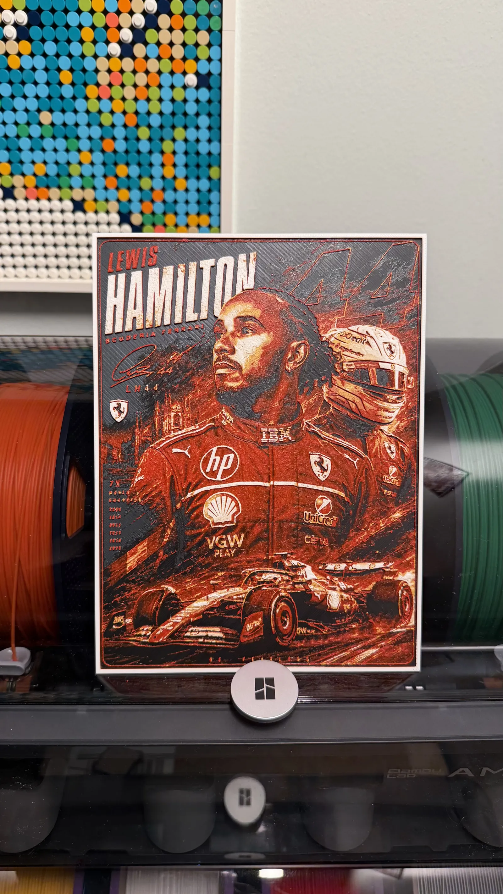 Lewis Hamilton F1 Ferrari Driver Card HueForge