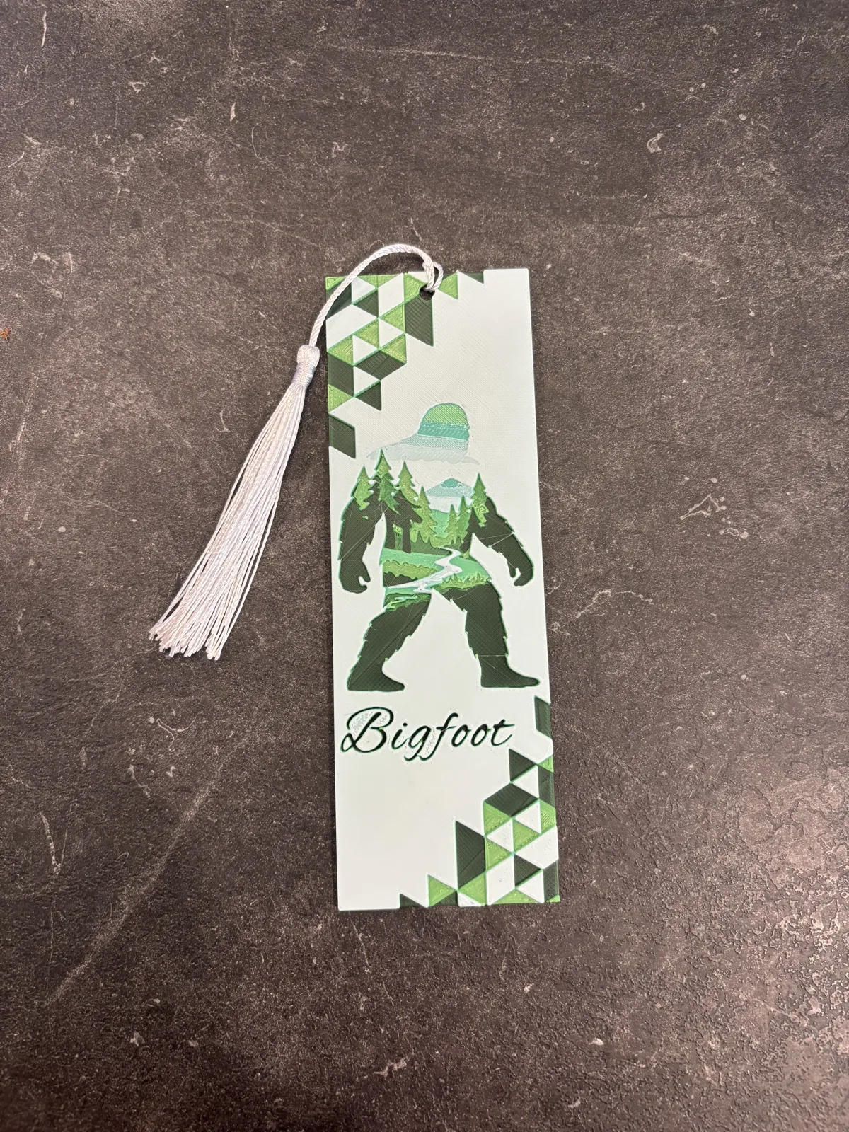 Bigfoot Geometric Bookmark hueforge