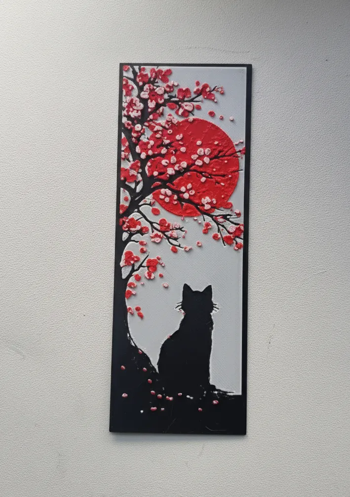 Valentine’s Gift: Sakura Moon Cat - Bookmark