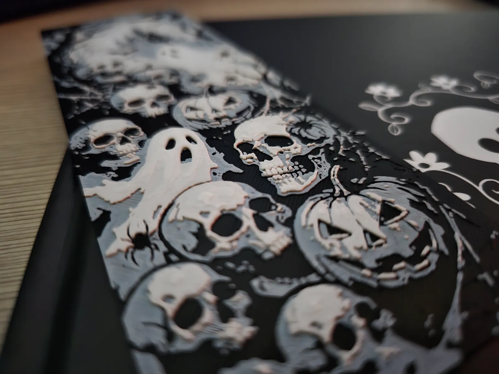 Halloween Skull Collage HueForge Bookmark