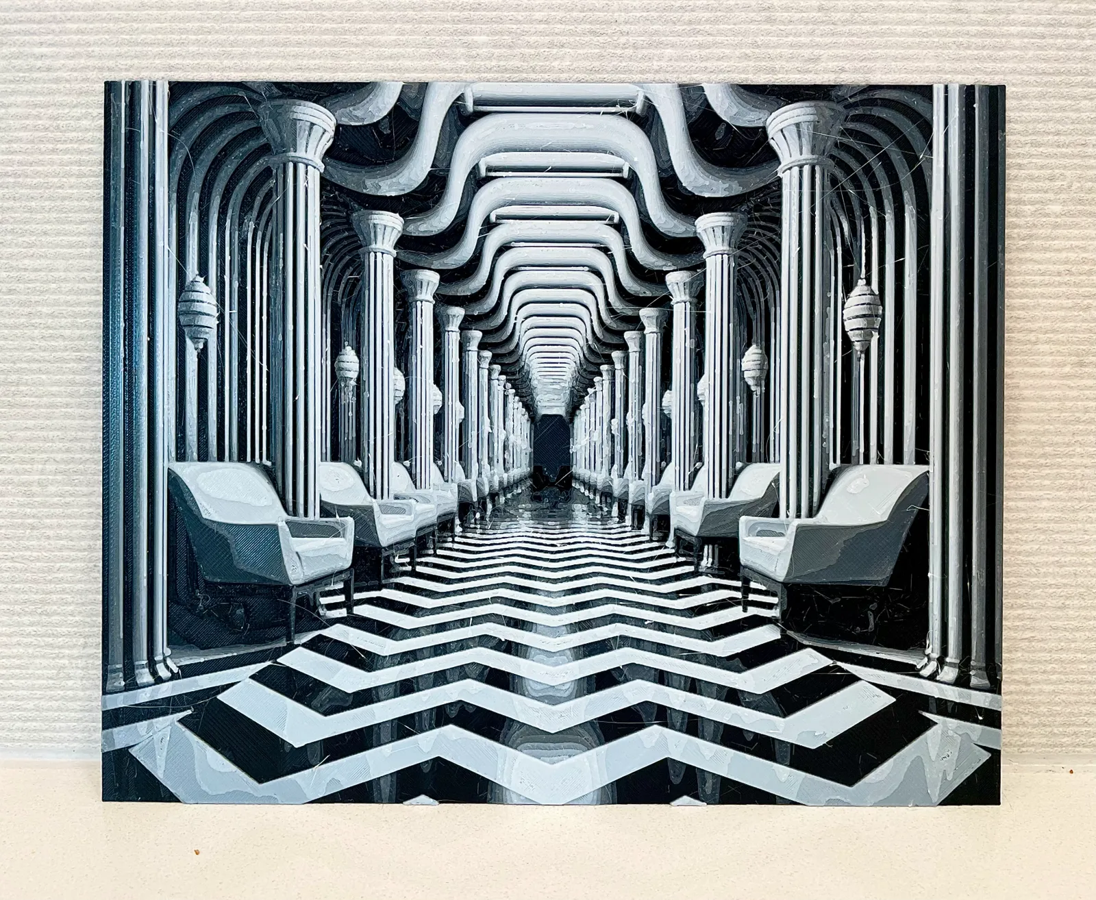 Abstract Depth Illusion - 3 Color Hueforge Filament Painting
