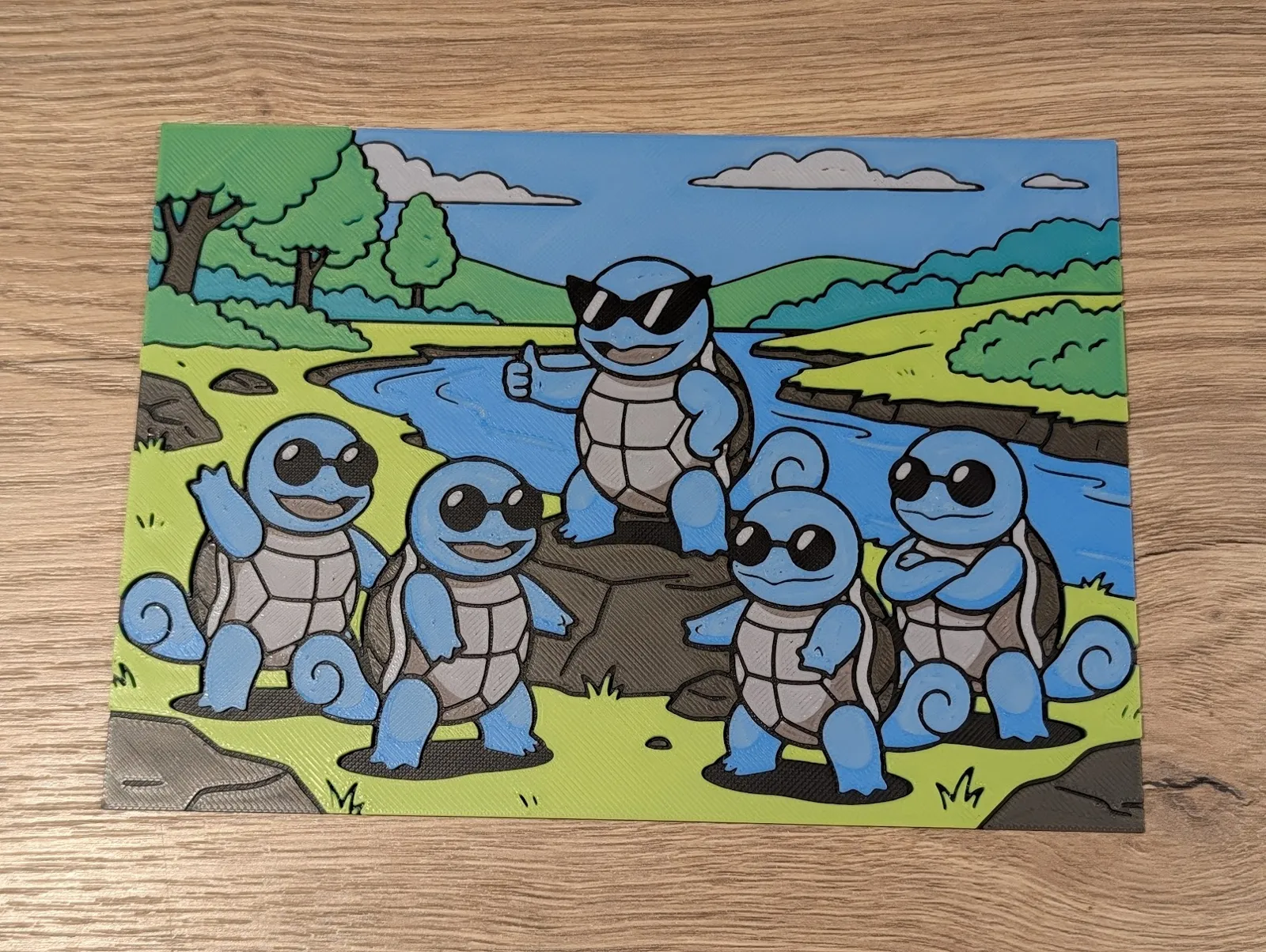 Squirtle Squad Hueforge & Frame