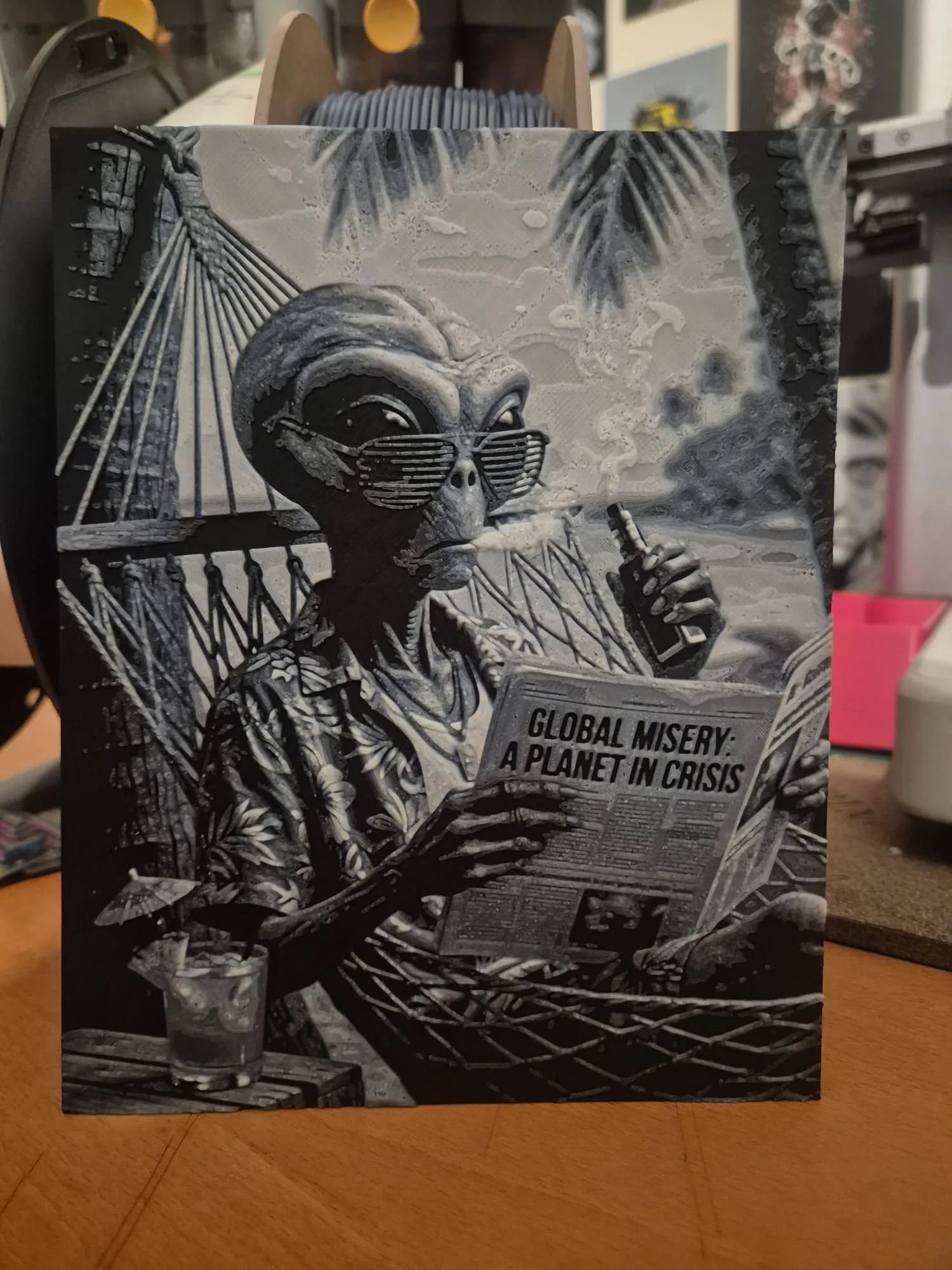 alien sunbathing