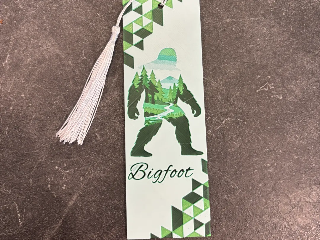 Bigfoot Geometric Bookmark hueforge