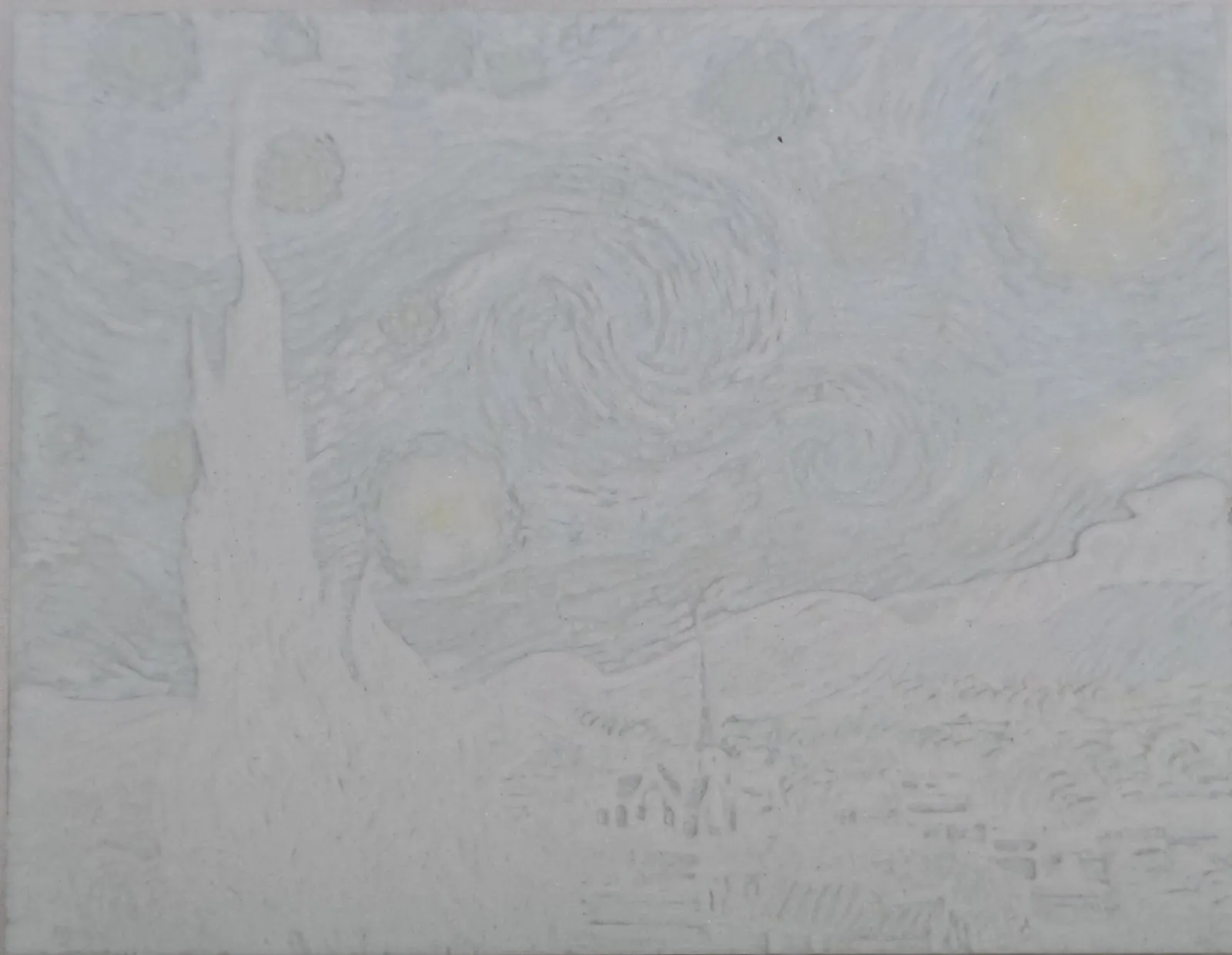 梵高《星夜/星空》透光浮雕 1/6原作比例