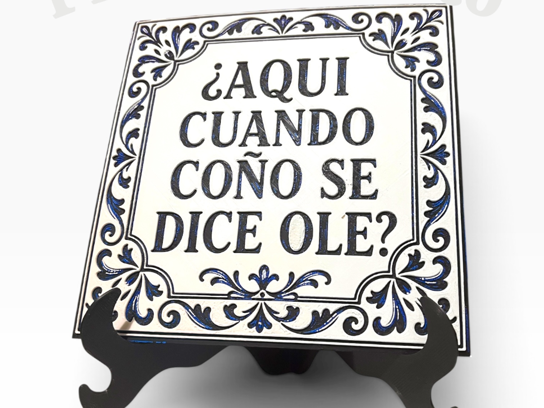 Azulejo "Aquí Cuando coñ* se dice ole"