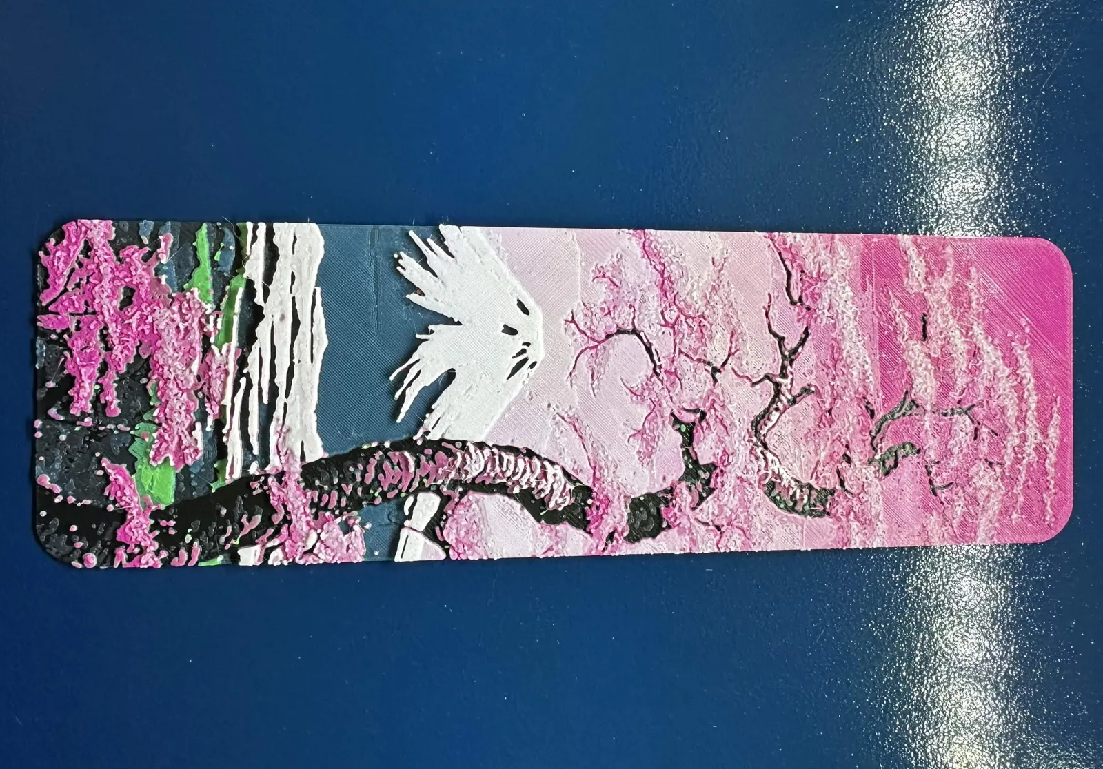 Mount Fuji Cherry Blossom HueForge Bookmark