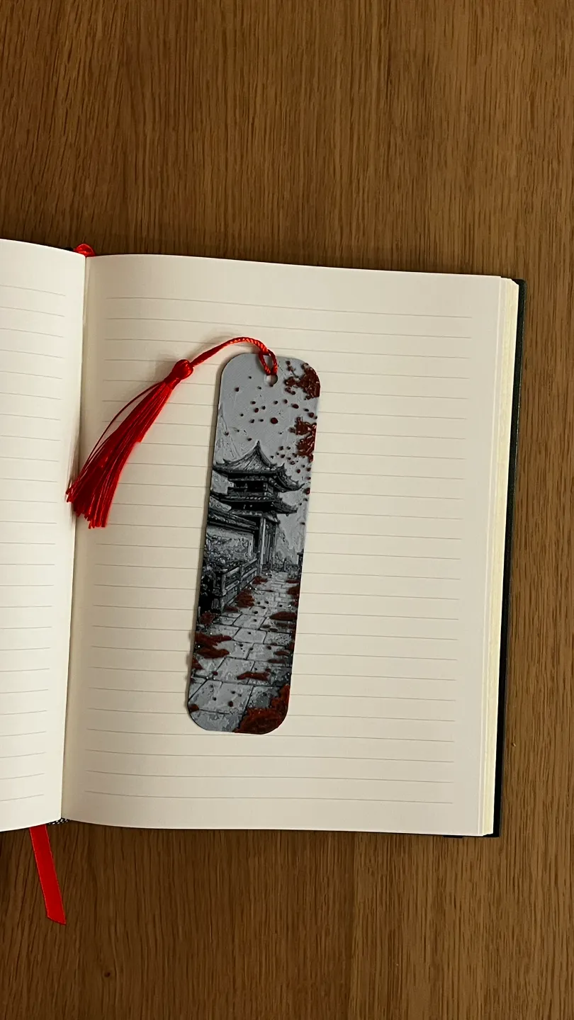 Japanese Castle & Cherry Blossom Bookmark Hueforge