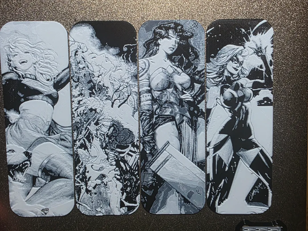 بوک‌مارک «Lady Superhero Art bookmark Set of 4 Black/White»