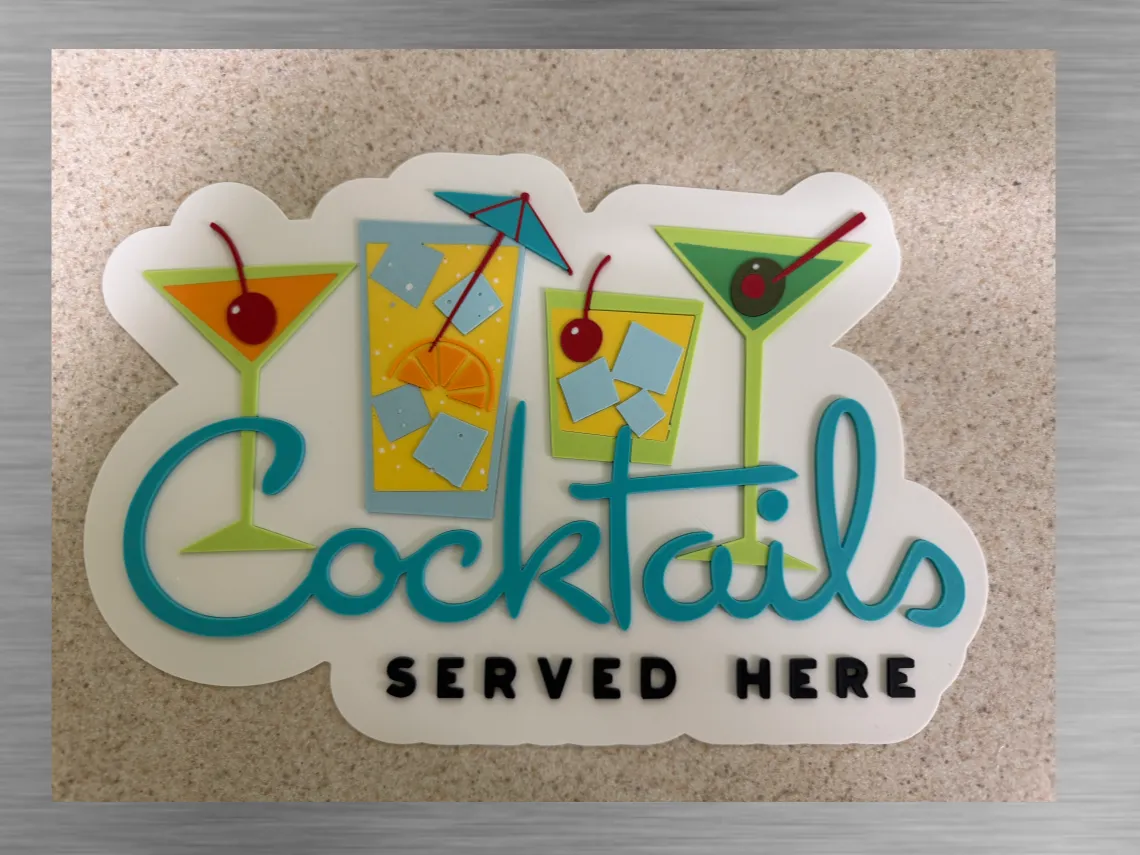 Tiki Art-Cocktails Served Here- Sign