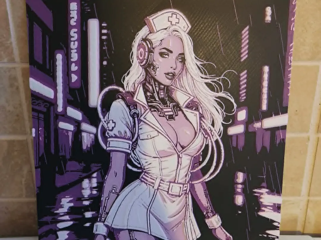 Neon Cyber Nurse Girl