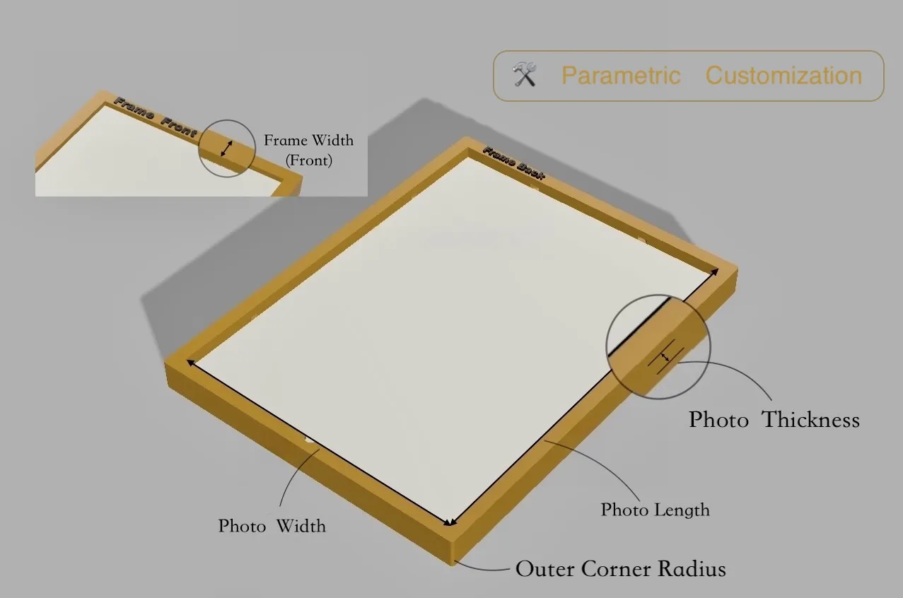 参数化 HueForge 相框（Parametric Photo Frame）