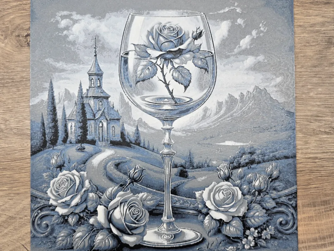 Glas mit Rosen - Hueforge