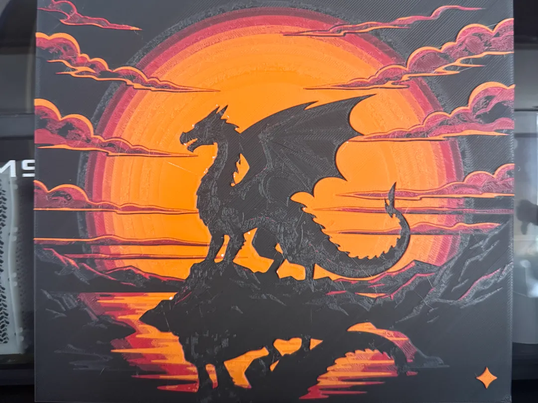 hue forge dragon au couché du soleil