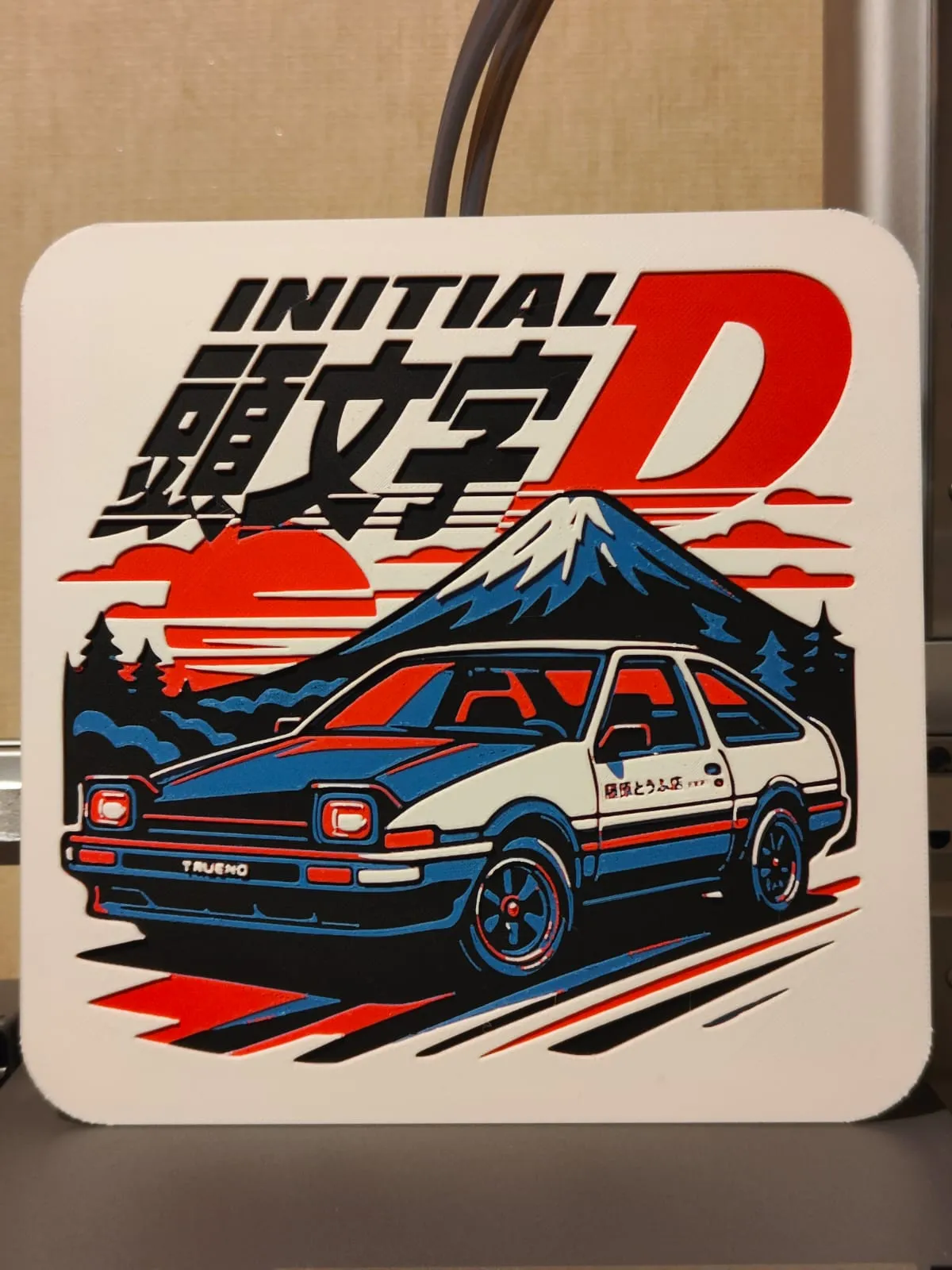 Initial D AE86 HueForge Wall Art