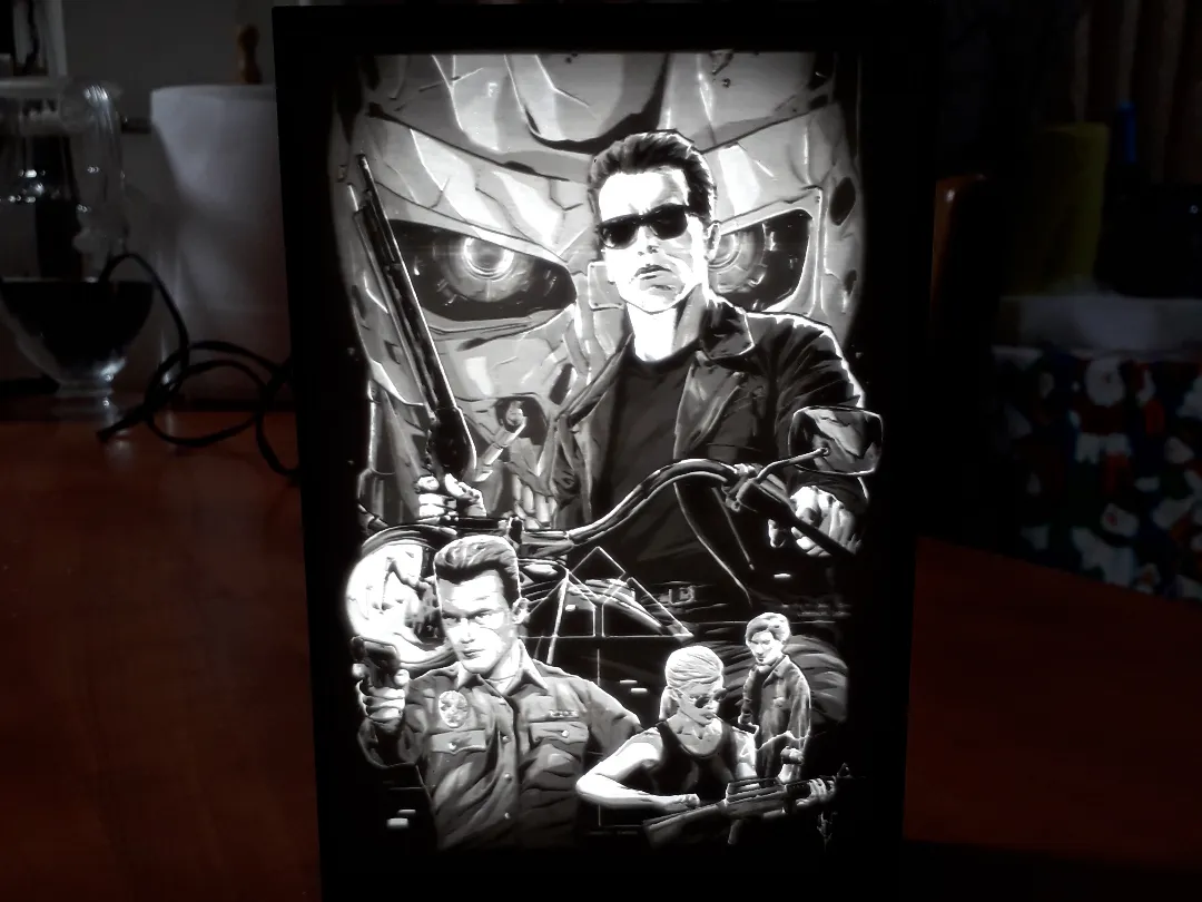 Terminator T-100 lithophane + lightbox