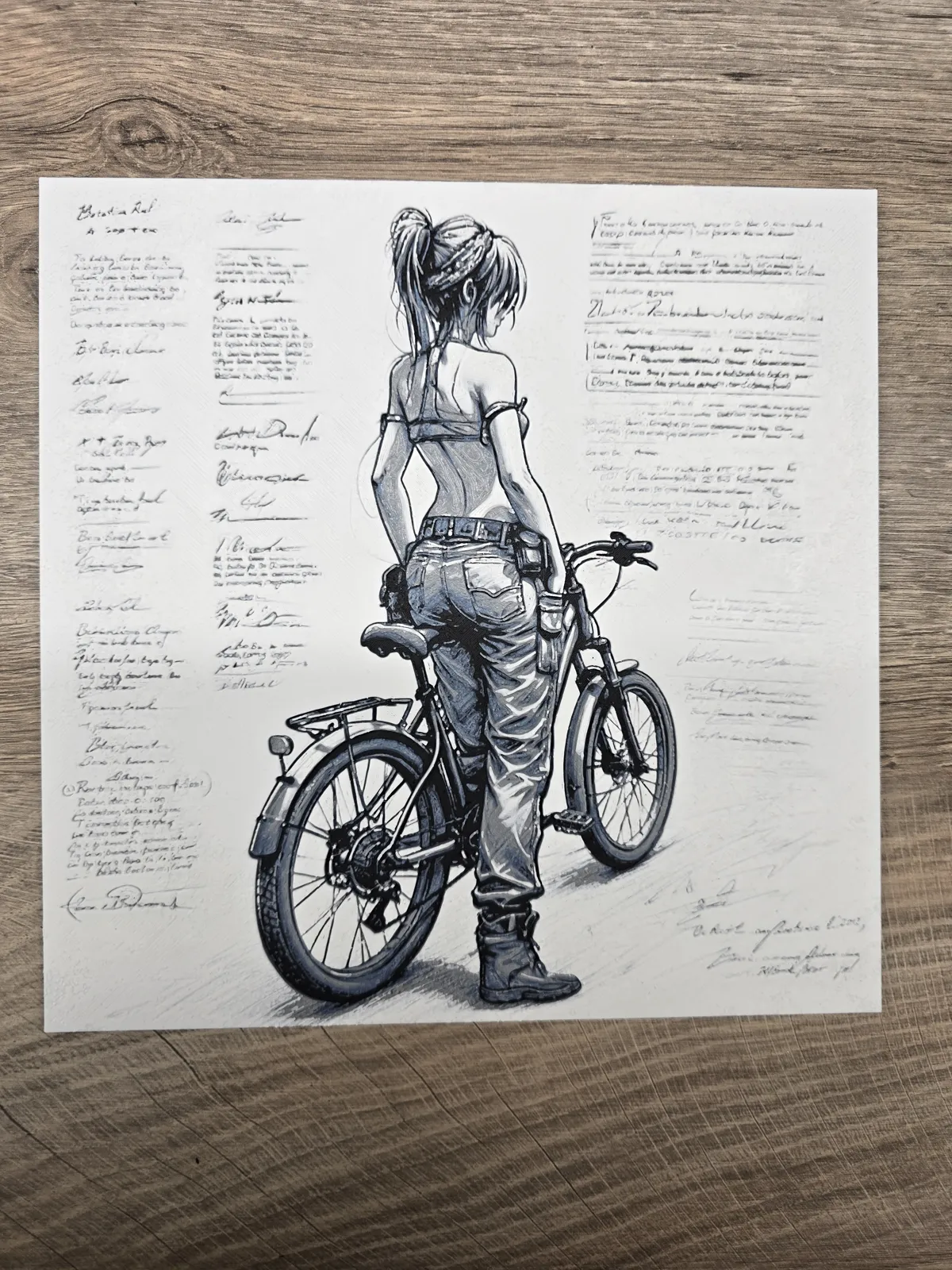 Girl mit Fahrrad - Hueforge