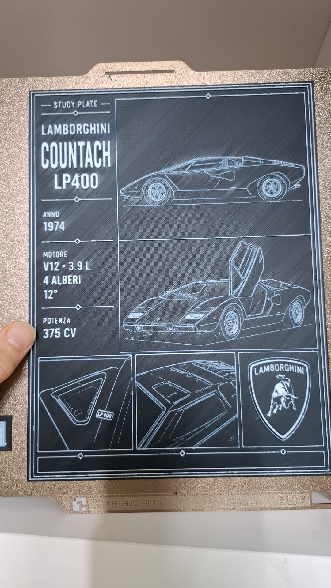 Lamborghini Countach LP400-study plate desing auto