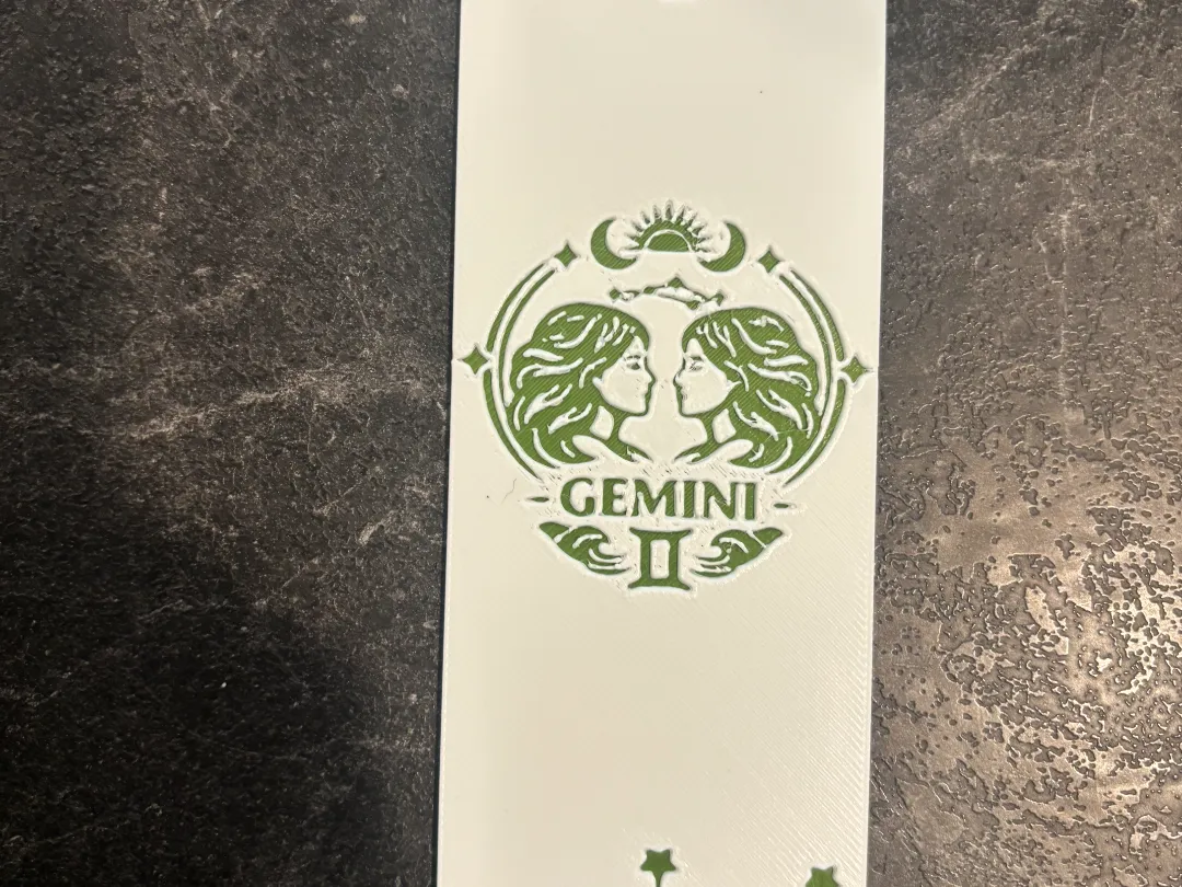 Gemini Zodiac Sign Hueforge Bookmark