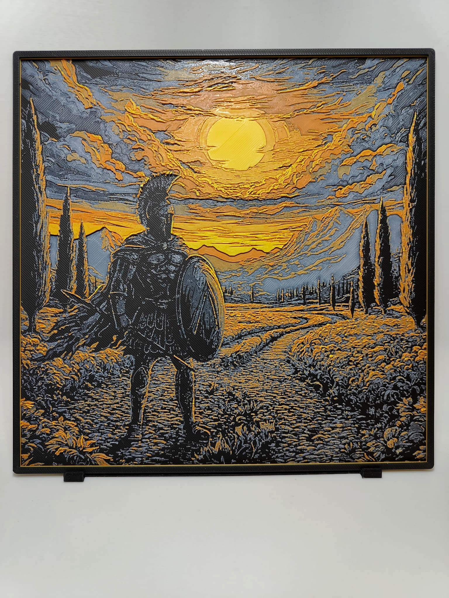 Spartan Warrior Sunset - Hueforge