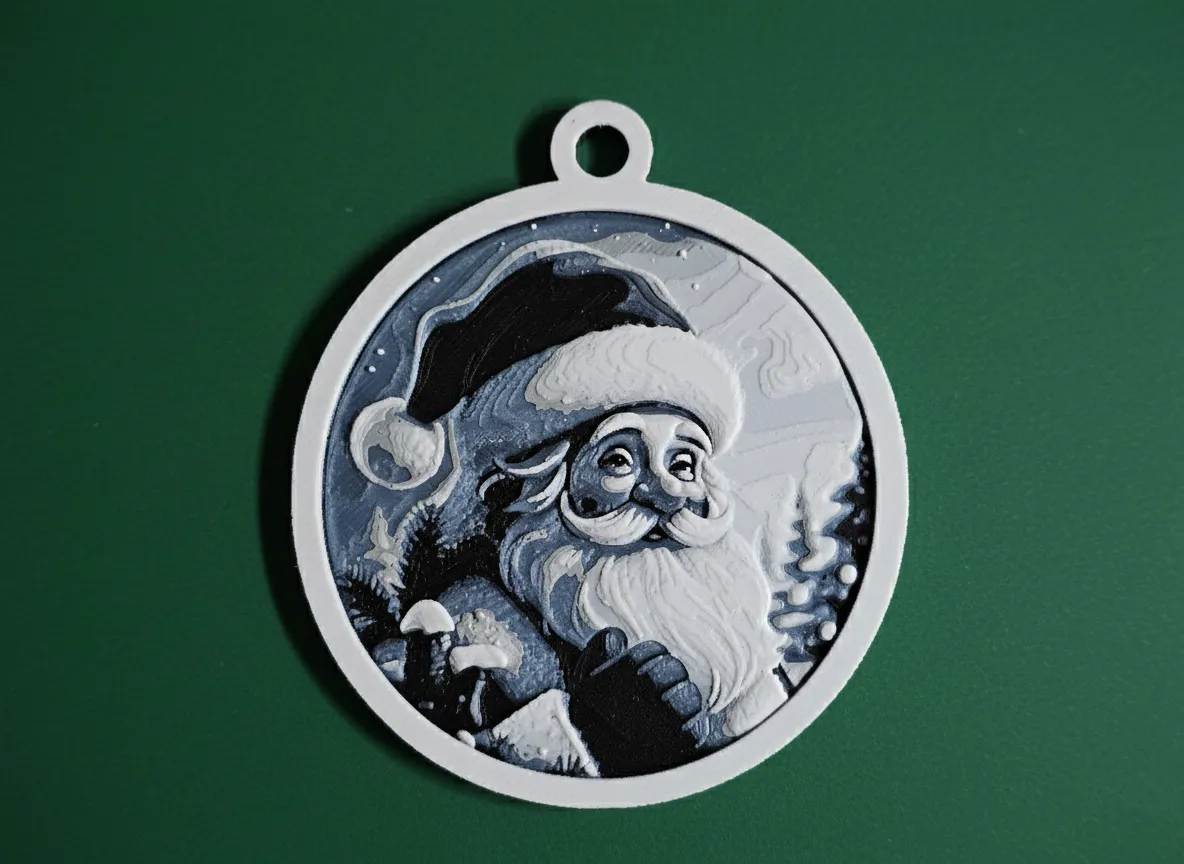 Santa Christmas tree ornament - hueforge