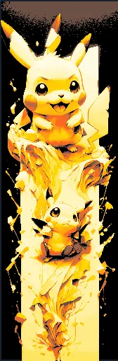 Fan Art set of 3 bookmarks - Pokemon star Pikachu