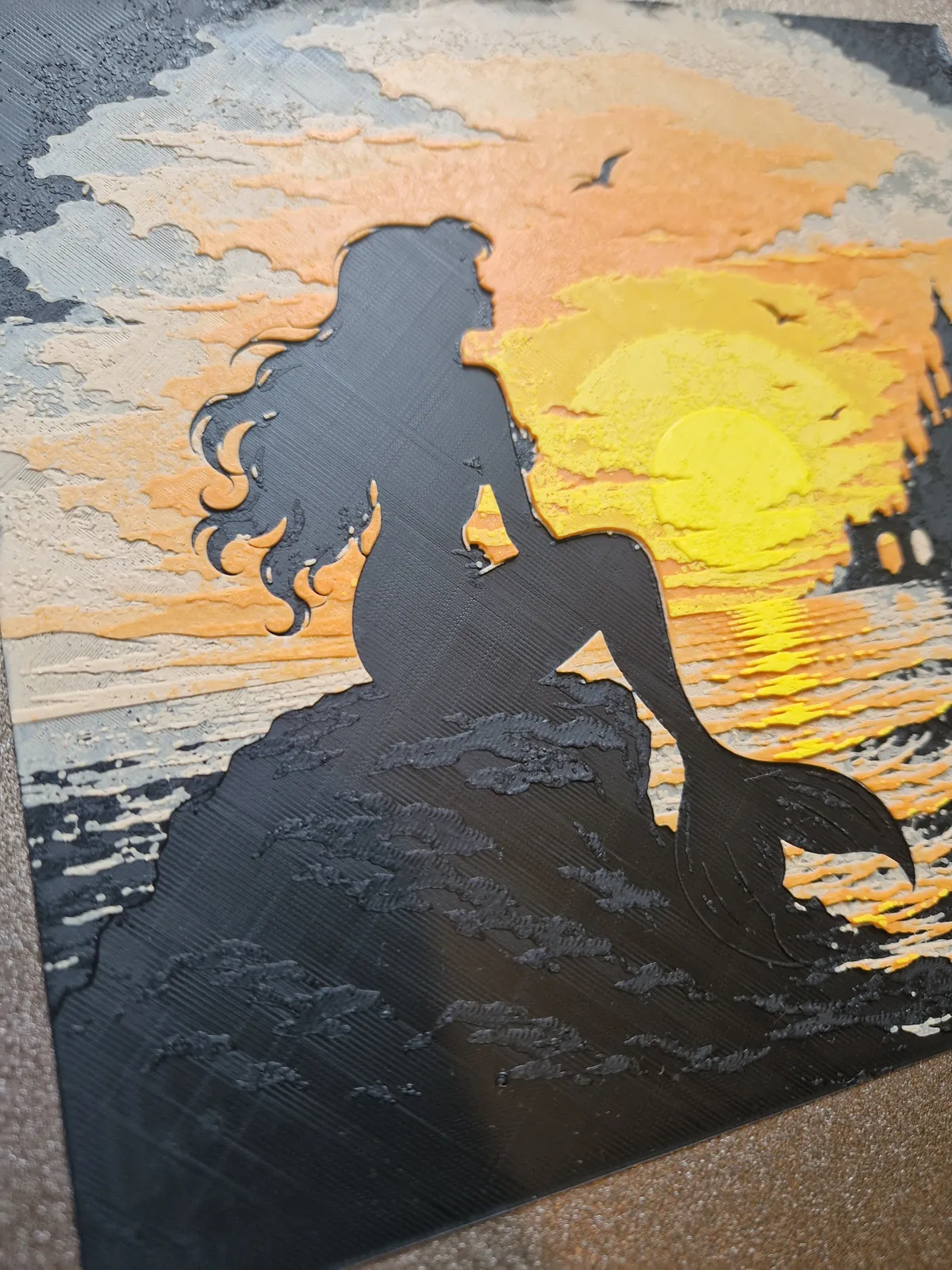 little mermaid silhouette hueforge