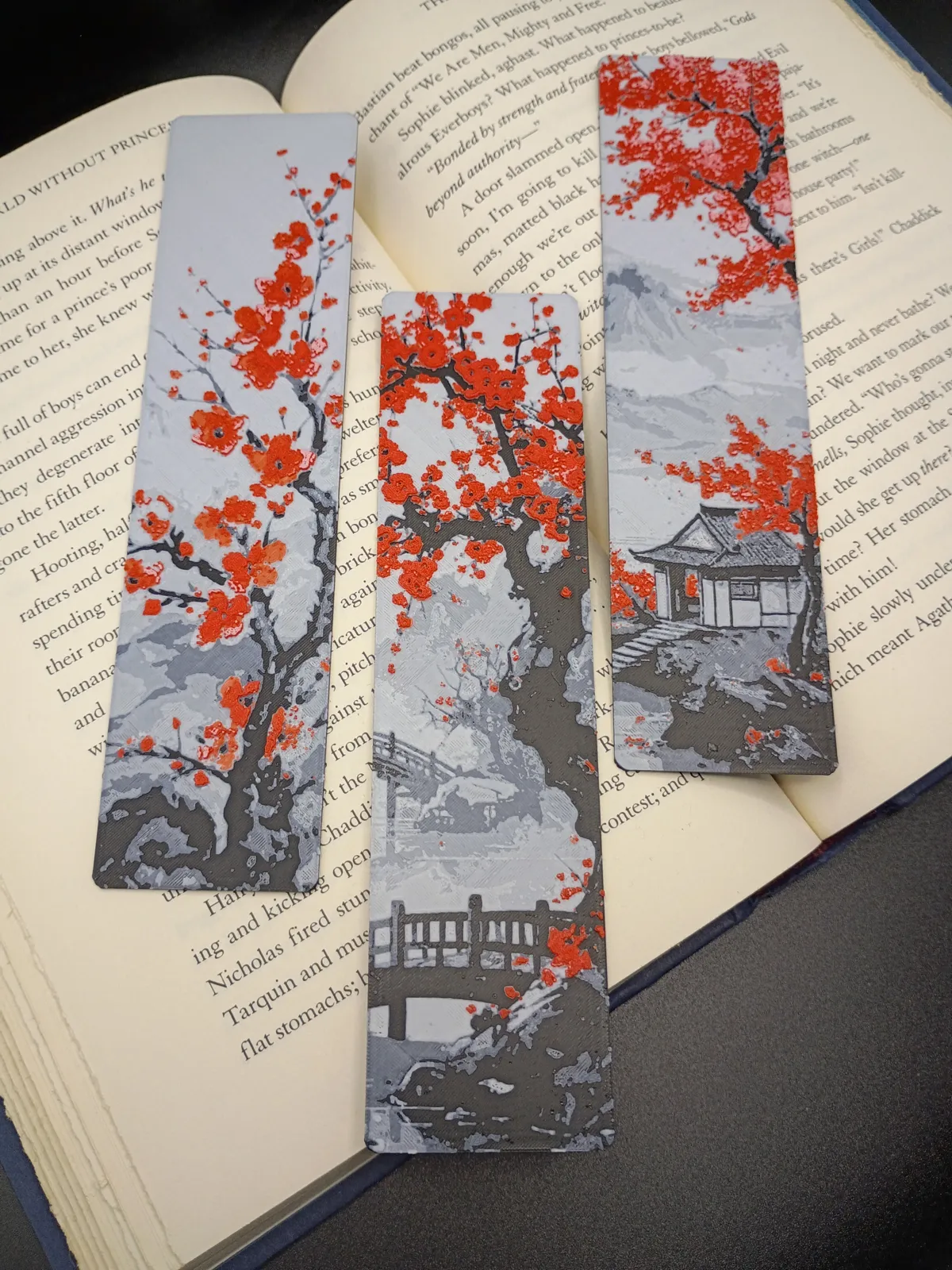 Traditional Cherry Blossoms Bookmark Set