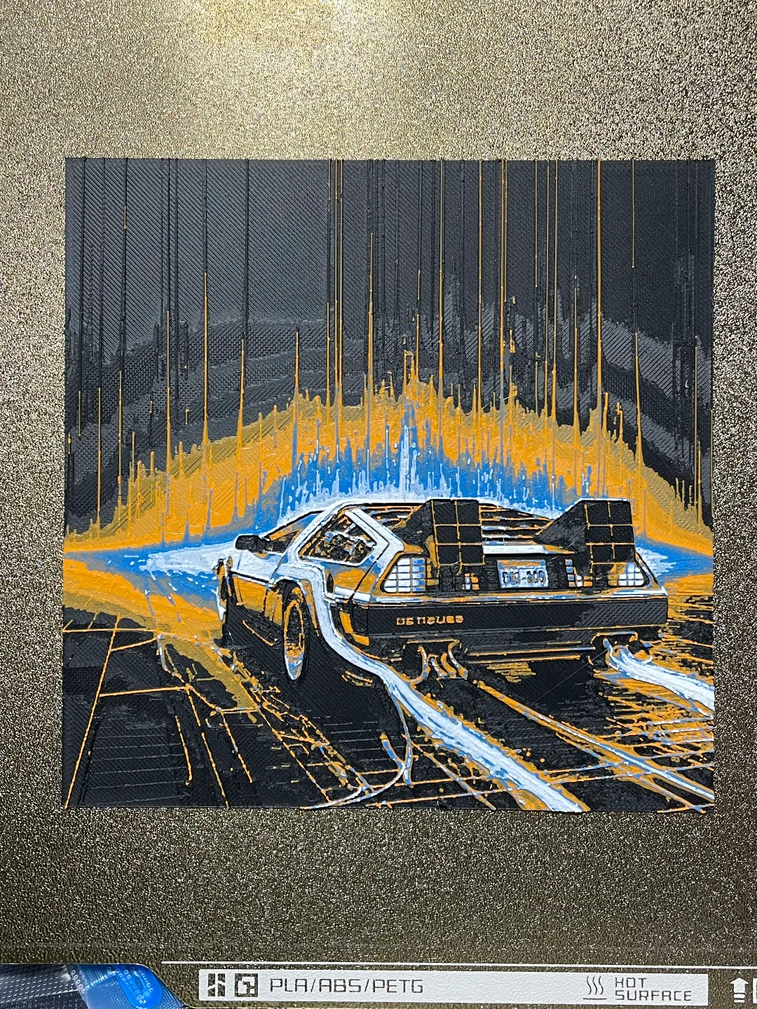 Delorean hueforge 4 colors 150x150mm