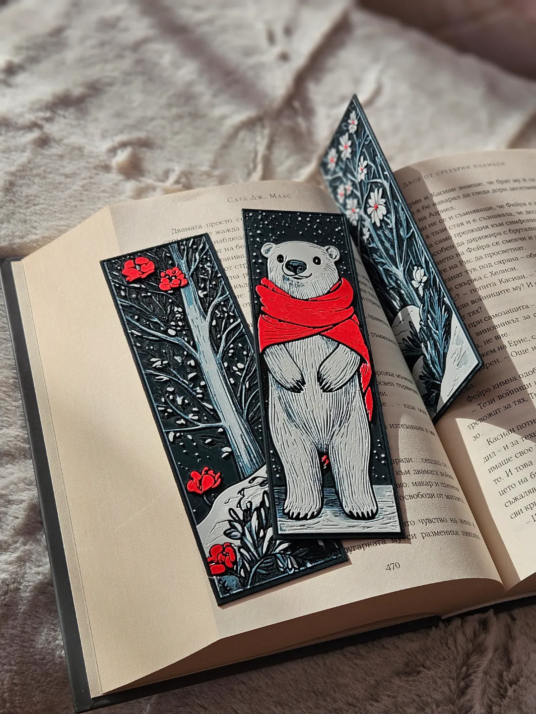 Bearberry Winter - Christmas Bookmarks Set