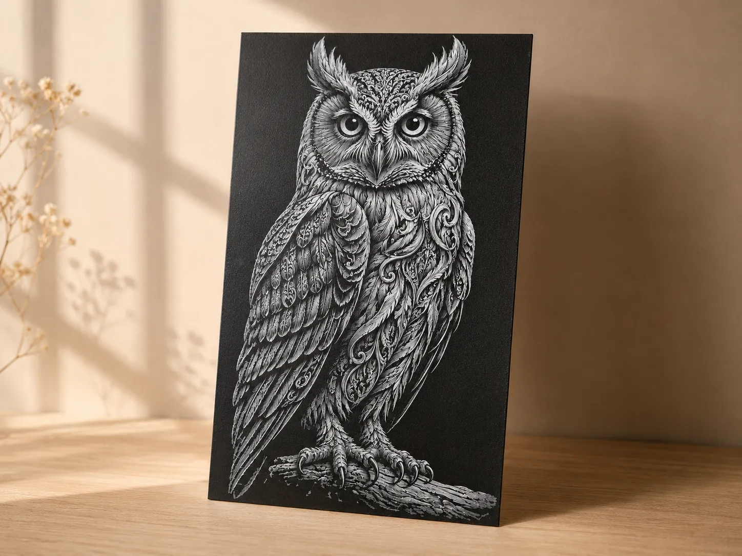 Ornate Owl - Detailed HueForge Wall Art