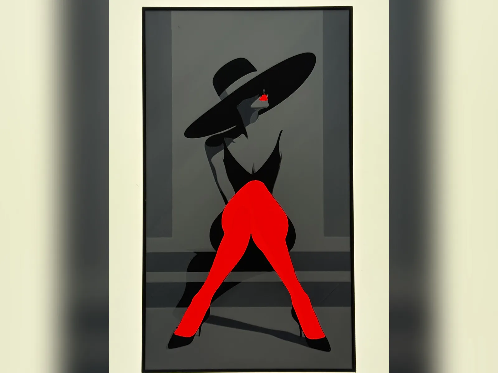 Woman in Red Stockings Art Deco Print