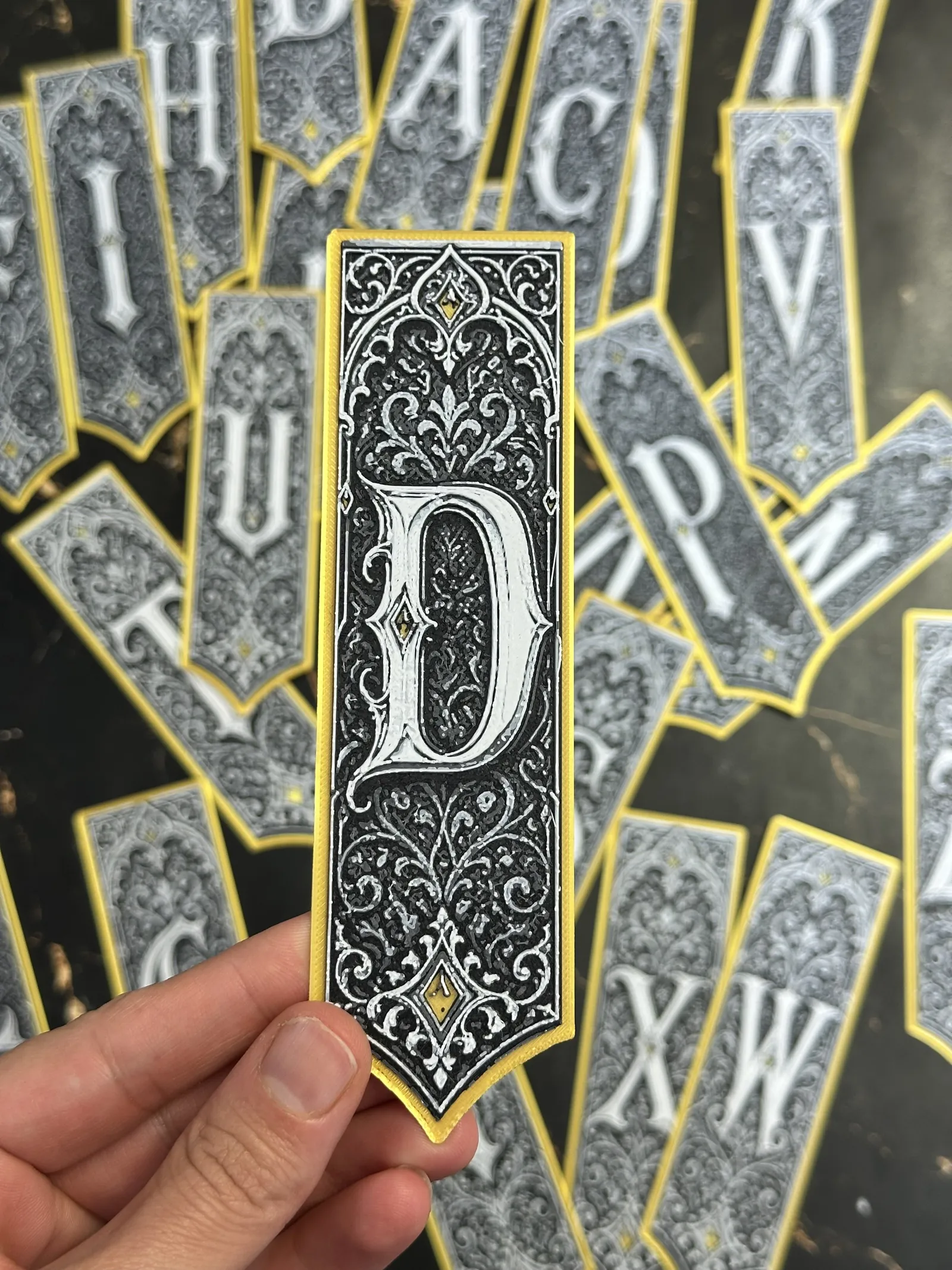 Gothic Letter D Bookmark - HueForge Alphabet