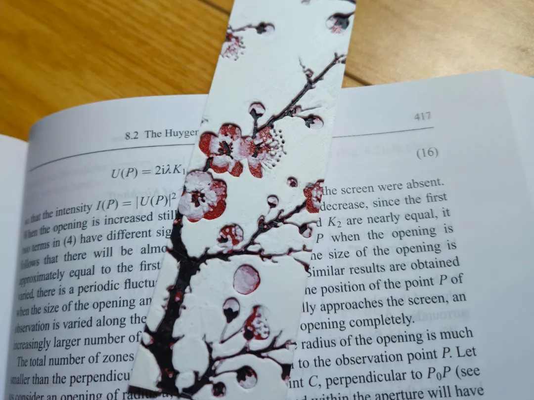 "Crimson Blossom's Whisper" Bookmark (HueForge)