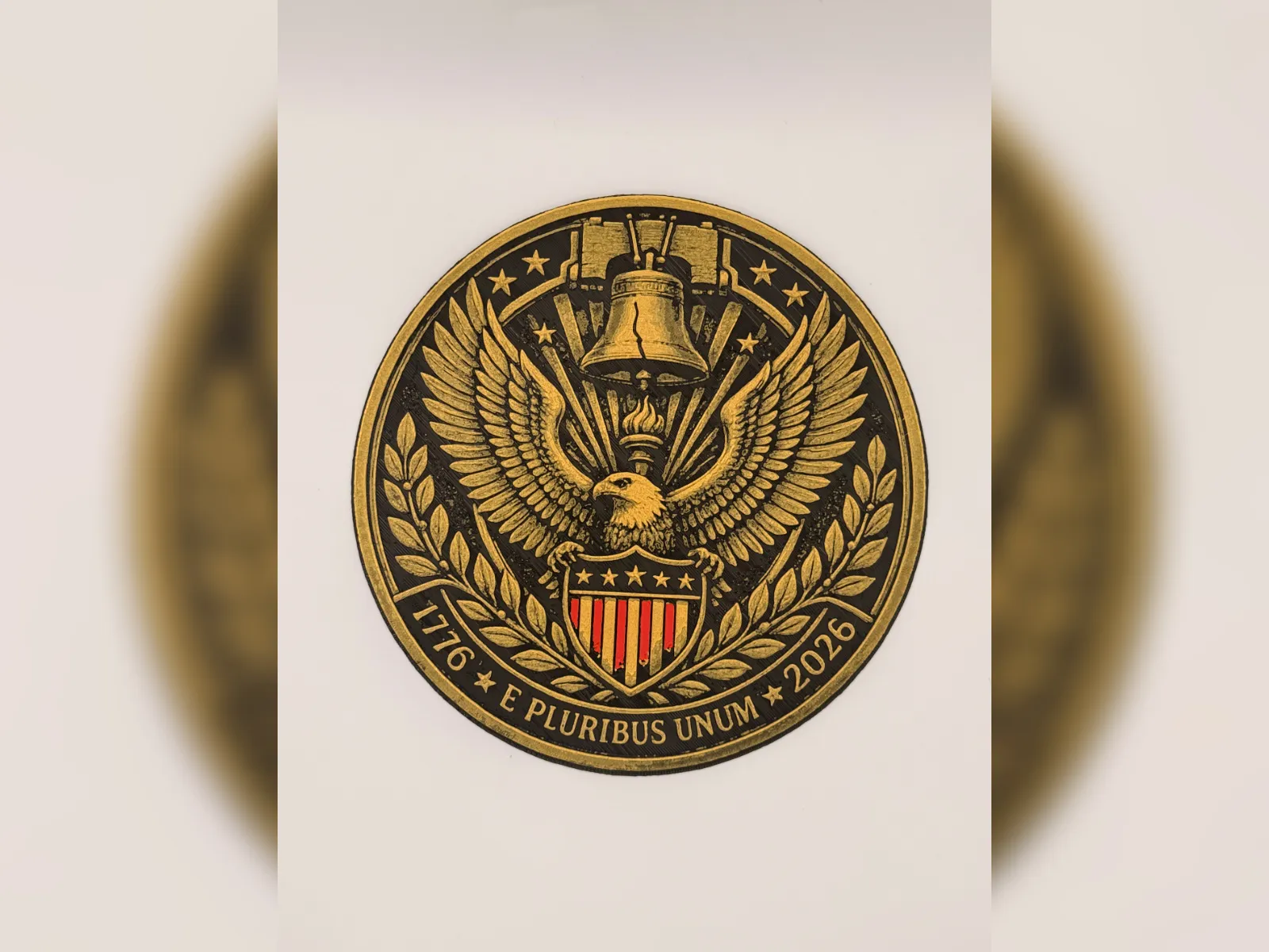 Liberty Bell Eagle Coin hueforge print