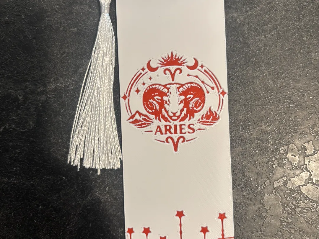 Aries Zodiac Sign Bookmark Hueforge